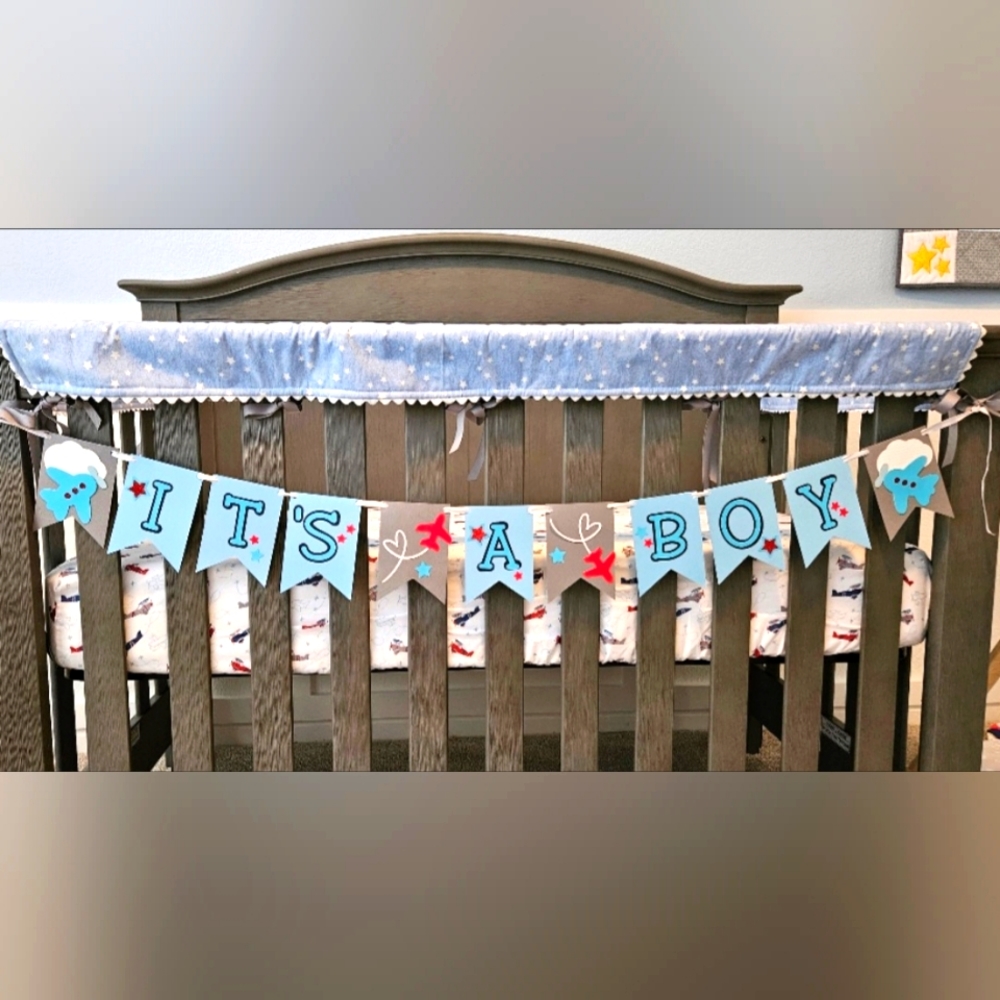 Homemade Banner Kit | it's a boy | baby shower | DIY | decorations | airplanes
